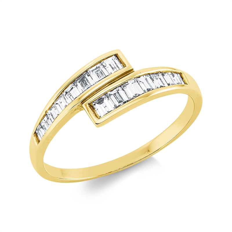 Image 90001774 - Ring 18 kt GG, 15 Baguette 0,53 ct, TW-si, B:6,9 mm, Weite:54 =*=*= Unterkategorie: ...