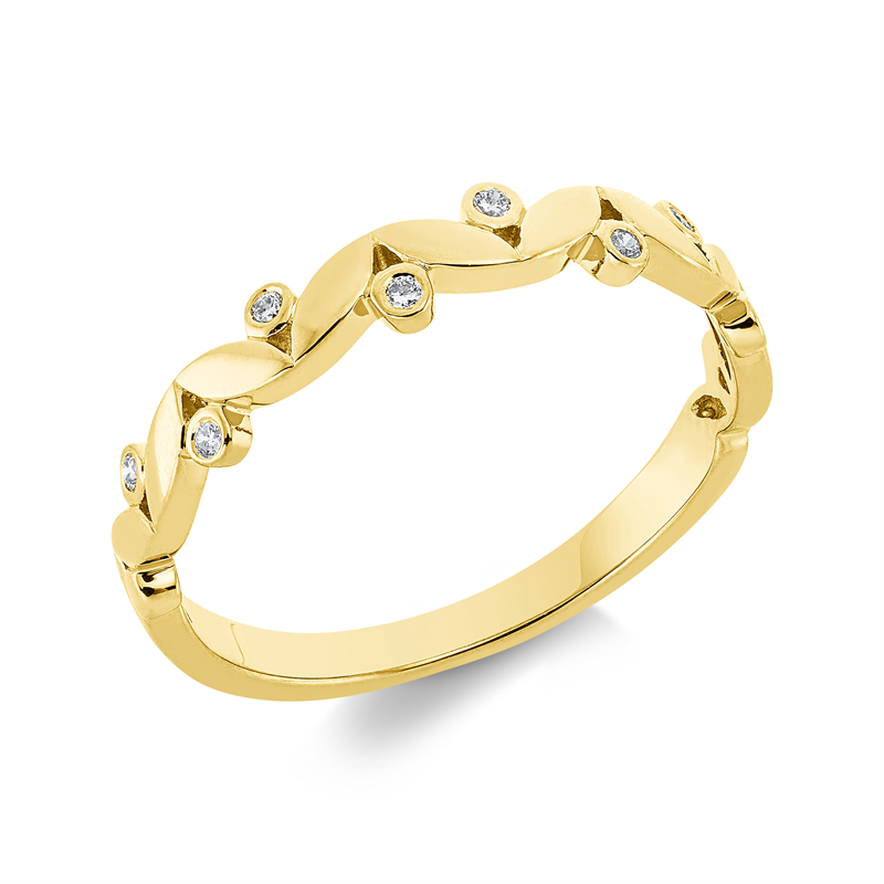 Image 90001838 - Ring 18 kt GG, 8 Brillanten 0,06 ct, TW-si, B:3,1 mm, Weite:54 =*=*= Unterkategorie: ...