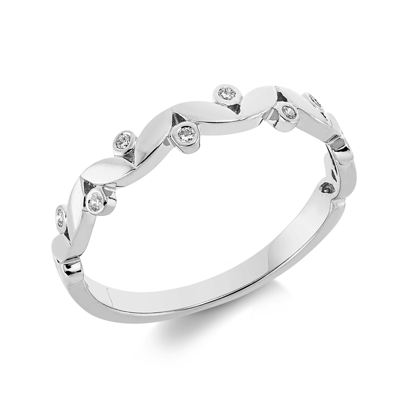 Image 90001839 - Ring 18 kt WG, 8 Brillanten 0,06 ct, TW-si, B:3,1 mm, Weite:54 =*=*= Unterkategorie: ...
