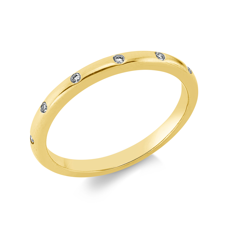 Image 90001846 - Ring 18 kt GG, 6 Brillanten 0,05 ct, TW-si, B:1,9 mm, Weite:54 =*=*= Unterkategorie: ...