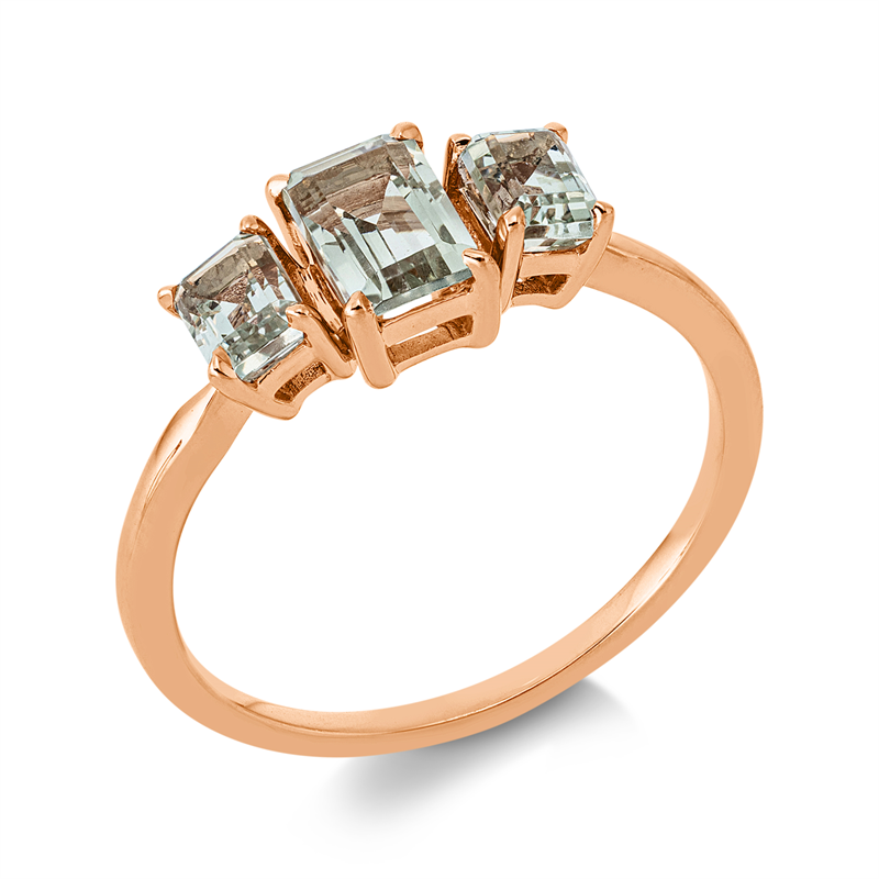 Image 90001862 - Ring 4er-Krappe 18 kt RG, 1 Amethyst 0,61 ct grün, 2 Amethyste 0,55 ct grün, H:6,4 mm, ...