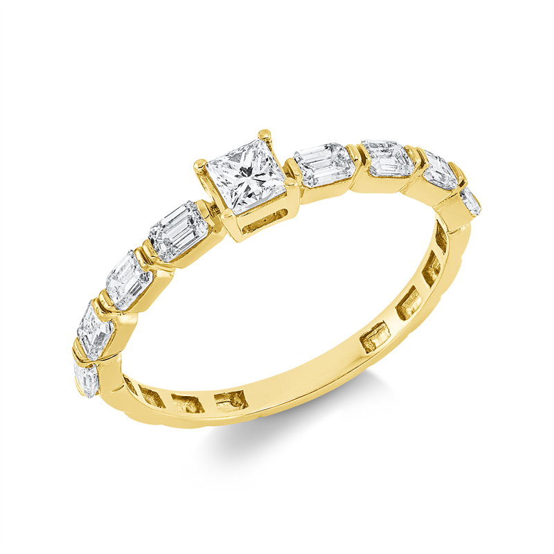 Image 90001865 - Ring 18 kt GG, 1 Princ. 0,20 ct, TW-si, 8 Sm.schliff 0,59 ct, TW-si, ...