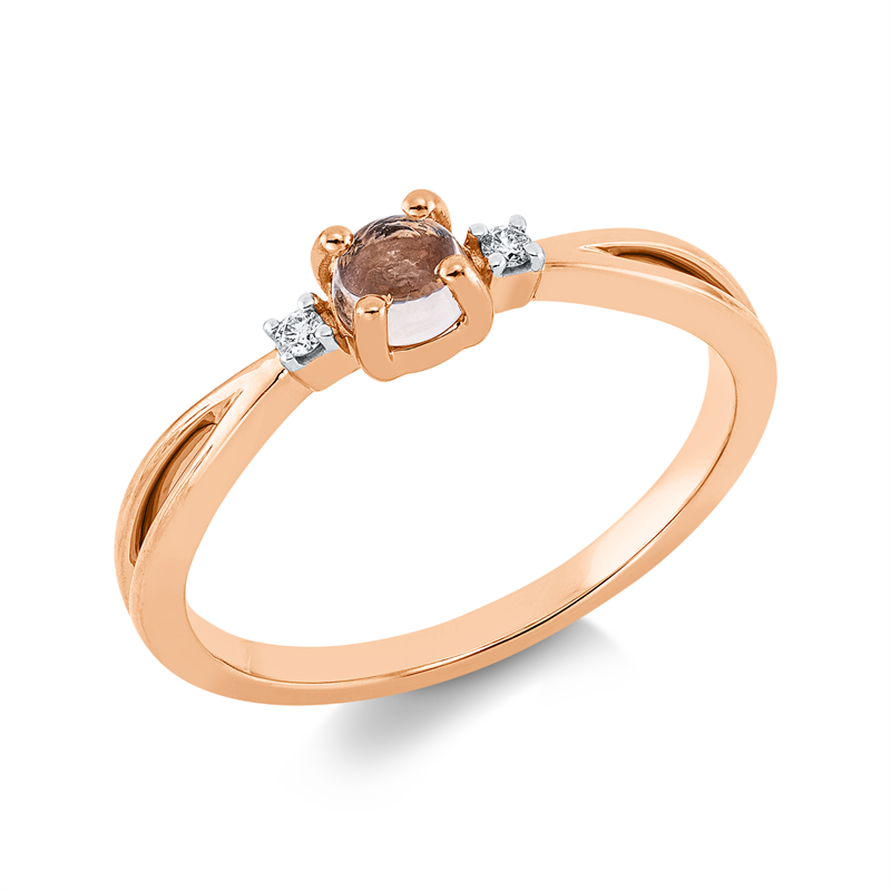 Image 90001880 - Ring 4er-Krappe 18 kt RG, Fassung rhodiniert, 2 Brillanten 0,02 ct, TW-si, 1 Morganit ...