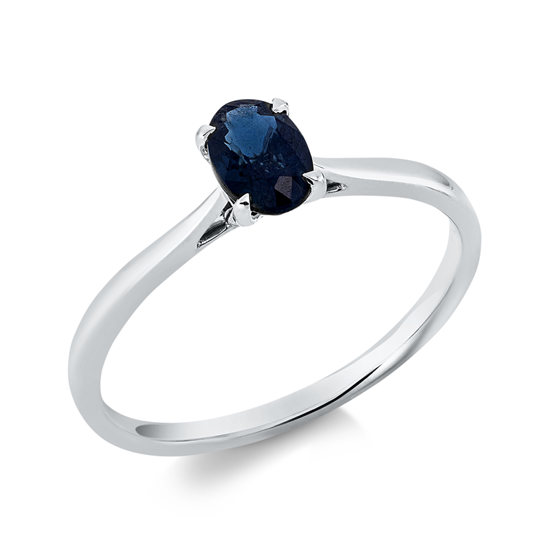 Image 90001911 - Ring 4er-Krappe 18 kt WG, 1 Saphir 0,58 ct blau, Weite:54 =*=*= Unterkategorie: ...