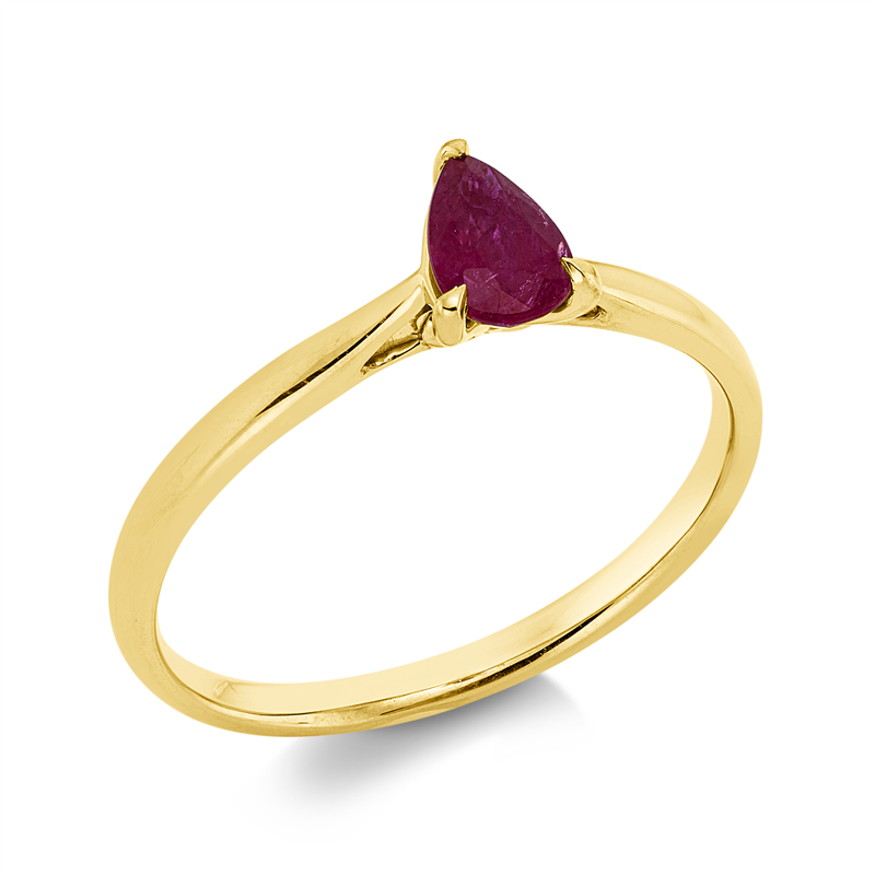Image 90001914 - Ring 3er-Krappe 18 kt GG Tropfen, 1 Rubin 0,55 ct rot, Weite:54 =*=*= Unterkategorie: ...