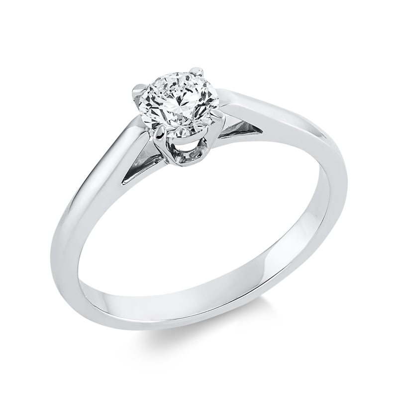 Image 90001932 - Ring 4er-Krappe 18 kt WG Petrovic, GIA5506984764, 1 Brill. 0,50 ct, TW-vsi, H:5,0 mm, ...