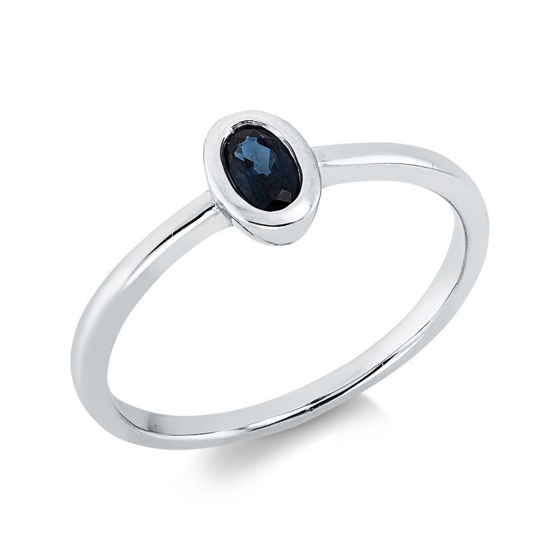 Image 90001934 - Ring 18 kt WG, 1 Saphir 0,29 ct blau, Weite:54 =*=*= Unterkategorie: Farbstein Classic, ...