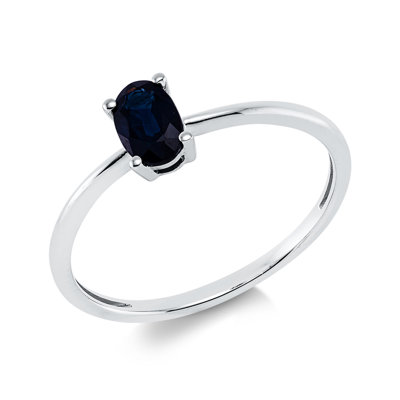 Image 90001937 - Ring 4er-Krappe 18 kt WG, 1 Saphir 0,48 ct blau, Weite:54 =*=*= Unterkategorie: ...