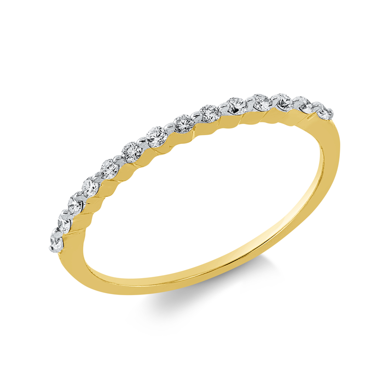 Image 90001938 - Ring 18 kt GG, Fassung rhodiniert, 14 Brillanten 0,17 ct, TW-si, ...