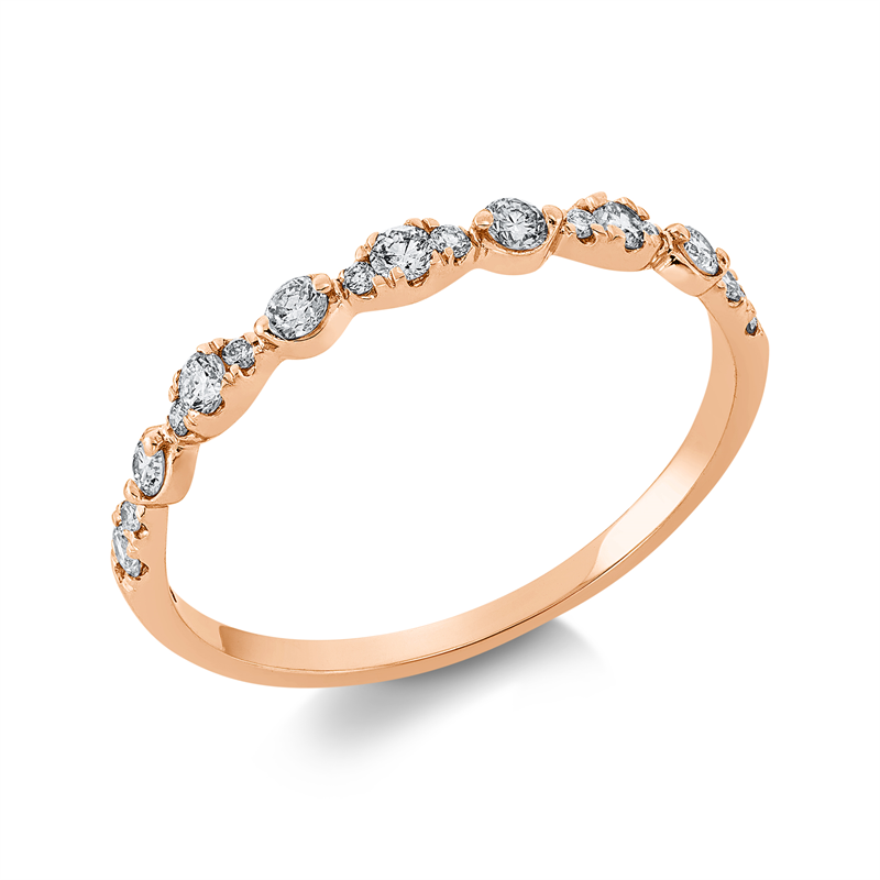Image 90001941 - Ring 18 kt RG, Fassung rhodiniert, 17 Brillanten 0,26 ct, TW-si, ...