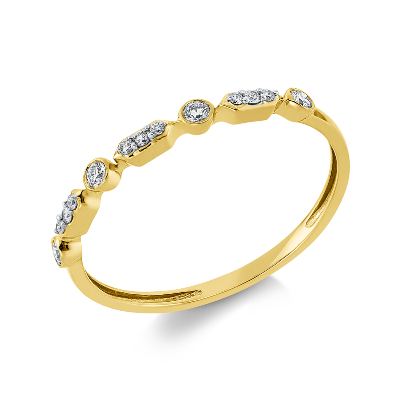 Image 90001953 - Ring 18 kt GG, Fassung rhodiniert, 13 Brillanten 0,11 ct, TW-si, ...