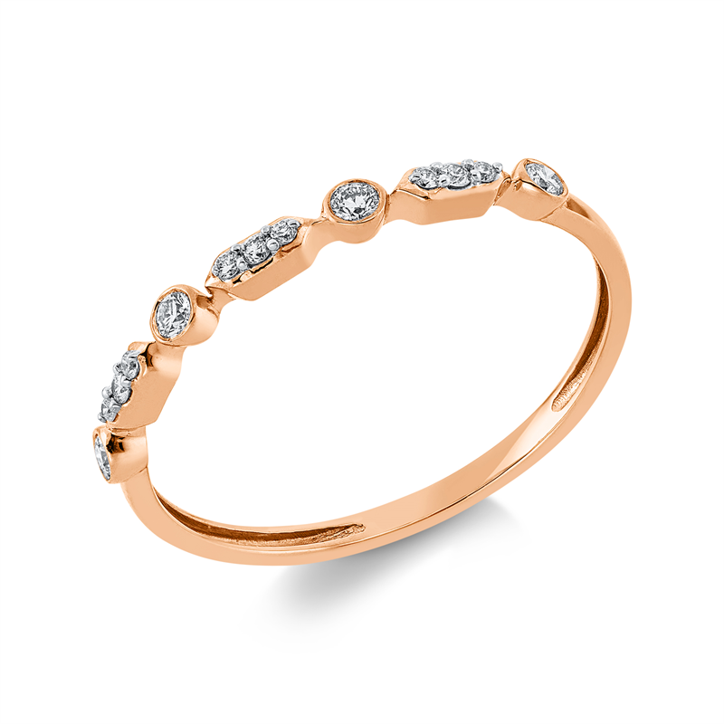 Image 90001954 - Ring 18 kt RG, Fassung rhodiniert, 13 Brillanten 0,11 ct, TW-si, ...