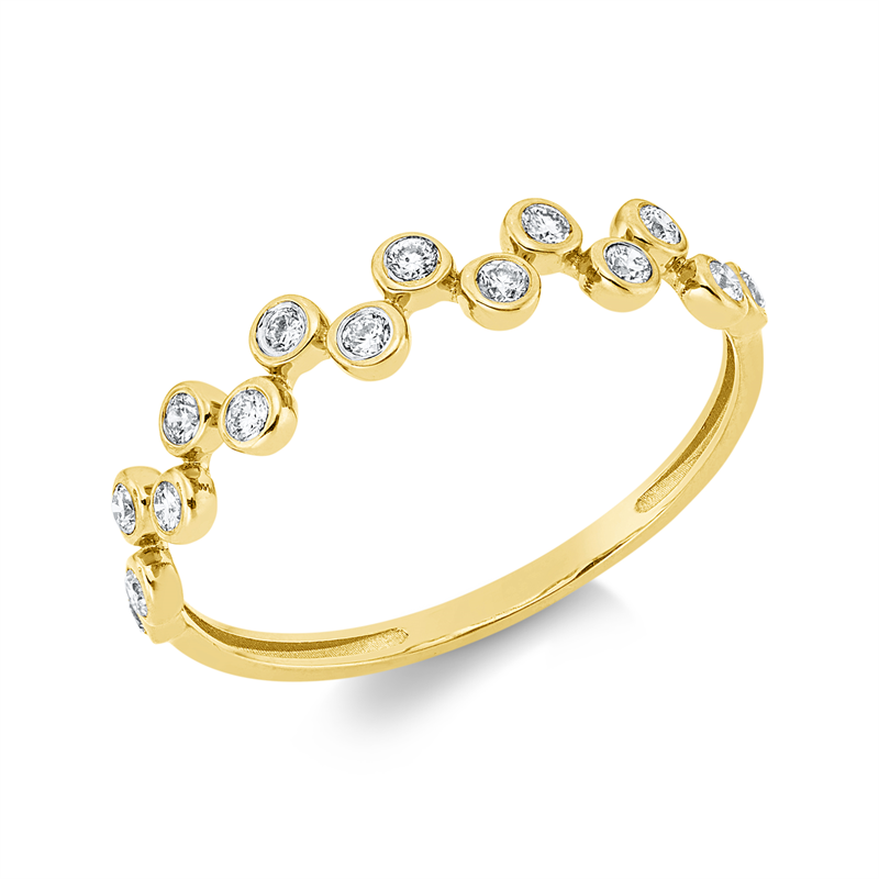 Image 90001956 - Ring 18 kt GG, 15 Brillanten 0,20 ct, TW-si, Weite:54 =*=*= Unterkategorie: Modern ...