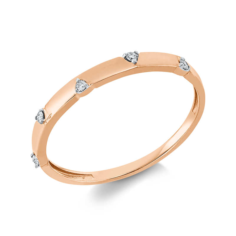 Image 90001960 - Ring 18 kt RG, Fassung rhodiniert, 5 Brillanten 0,05 ct, TW-si, ...