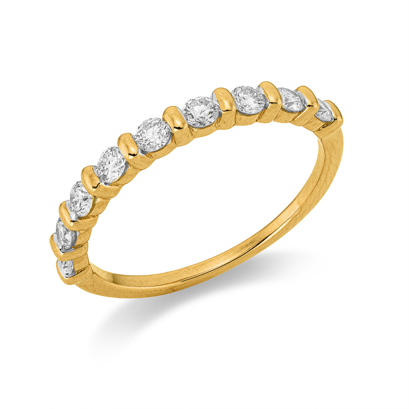Image 90001962 - Ring 18 kt GG, 9 Brillanten 0,52 ct, TW-si, Weite:54 =*=*= Unterkategorie: Modern ...