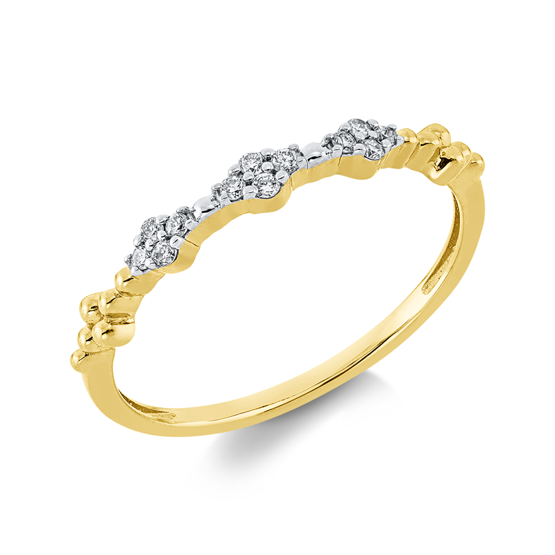 Image 90001969 - Ring 18 kt GG, Fassung rhodiniert, 12 Brillanten 0,09 ct, TW-si, ...