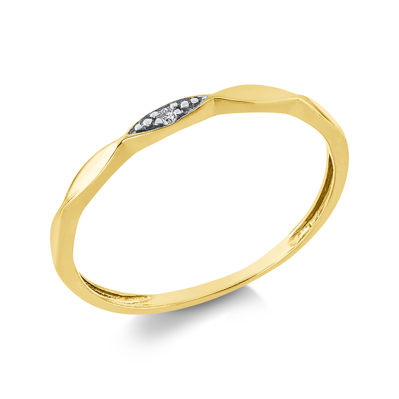 Image 90001973 - Ring 18 kt GG, Fassung rhodiniert, 1 Brill. 0,02 ct, TW-si, ...