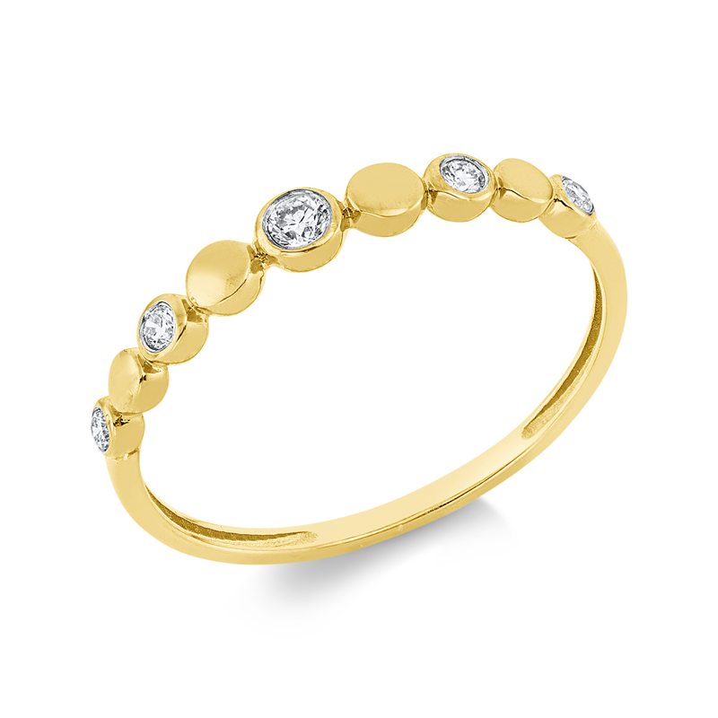 Image 90001981 - Ring 18 kt GG, 5 Brillanten 0,10 ct, TW-si, Weite:54 =*=*= Unterkategorie: Modern ...