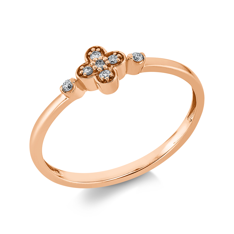 Image 90001984 - Ring 18 kt RG, Fassung rhodiniert, 7 Brillanten 0,06 ct, TW-si, ...