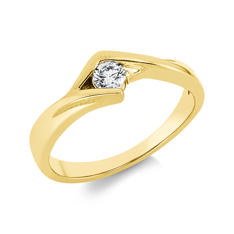 Image 90001986 - Ring 18 kt GG, Fassung rhodiniert, 1 Brill. 0,19 ct, TW-si, ...