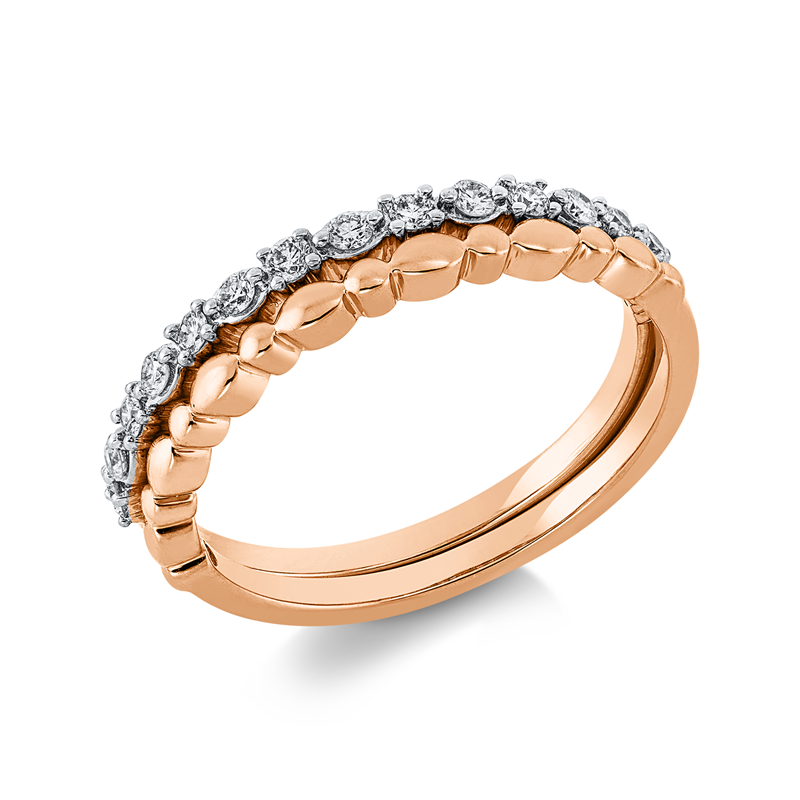 Image 90001989 - Ring 18 kt RG, Fassung rhodiniert, 15 Brillanten 0,24 ct, TW-si, ...