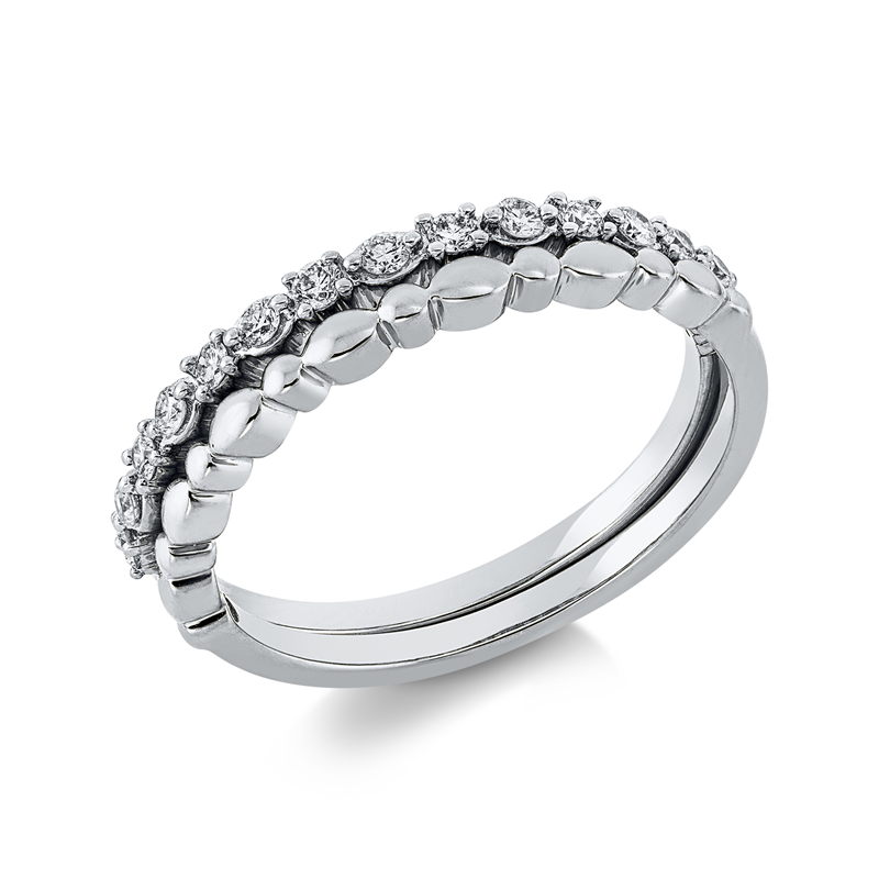 Image 90001990 - Ring 18 kt WG, 15 Brillanten 0,25 ct, TW-si, Weite:54 =*=*= Unterkategorie: Modern ...