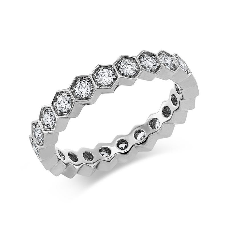 Image 90001993 - Ring 18 kt WG, 22 Brillanten 0,97 ct, TW-vsi, Weite:54 =*=*= Unterkategorie: Modern ...