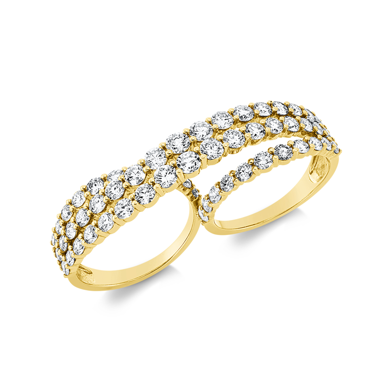 Image 90001994 - Ring 18 kt GG, 42 Brillanten 2,23 ct, TW-si, 14 Brillanten 1,51 ct, TW-si, ...