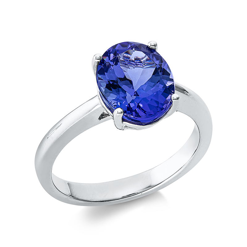 Image 90002011 - Ring 4er-Krappe 18 kt WG, 1 Tansanit 3,52 ct blau, Weite:54 =*=*= Unterkategorie: ...
