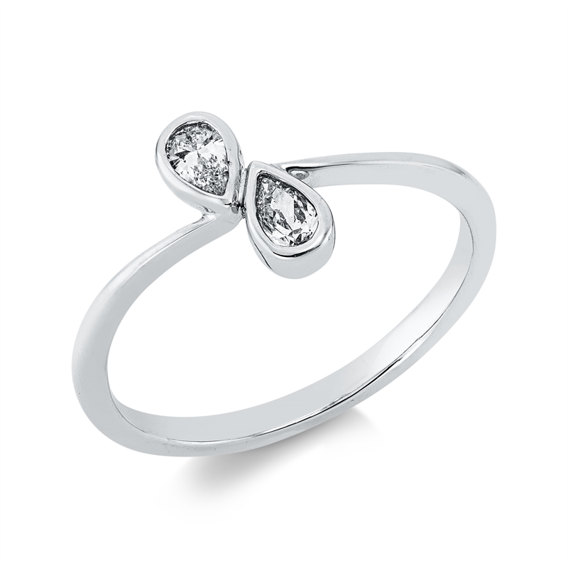 Image 90002018 - Ring 18 kt WG, 2 Tropfen 0,20 ct, TW-vsi/si, Weite:53 =*=*= Unterkategorie: Modern ...