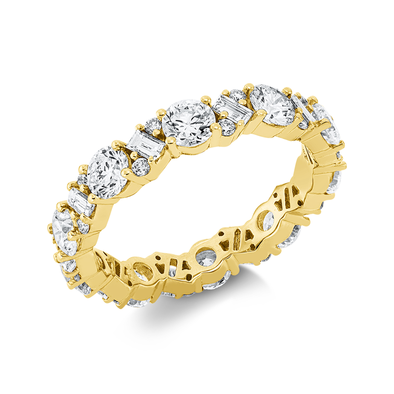 Image 90002023 - Ring 18 kt GG, 10 Brillanten 2,06 ct, TW-si, 10 Baguette 0,37 ct, TW-si, 20 Brillanten ...