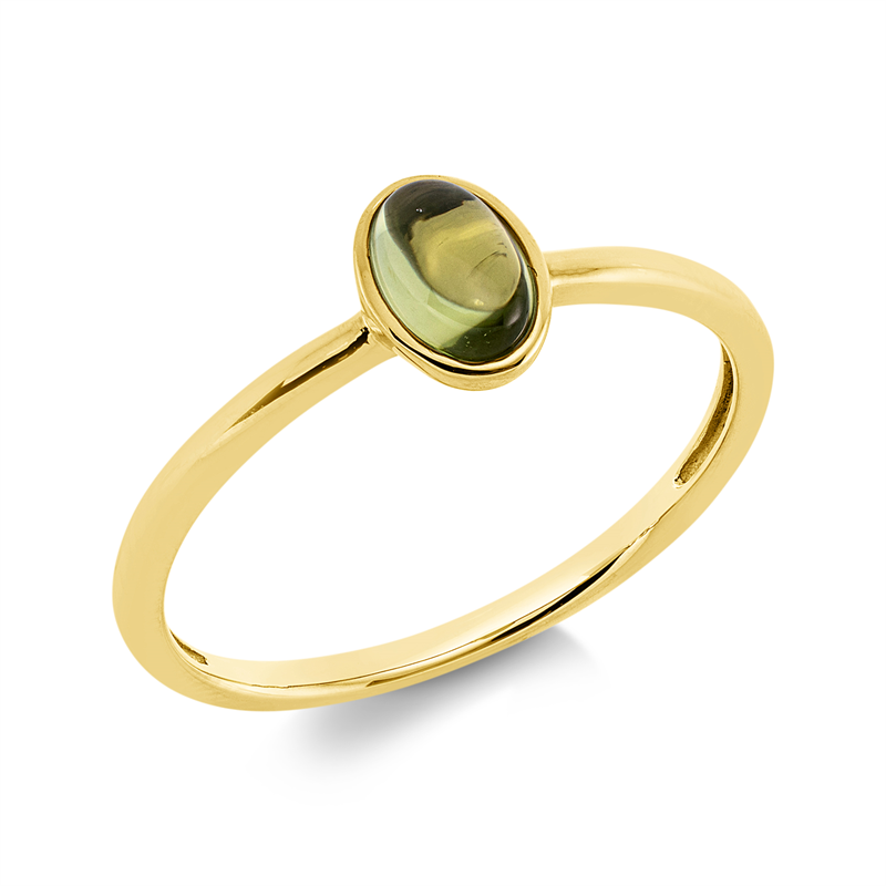 Image 90002028 - Ring Zarge 18 kt GG Oval, 1 Peridot 0,51 ct, H:5,1 mm, B:6,8 mm, ...