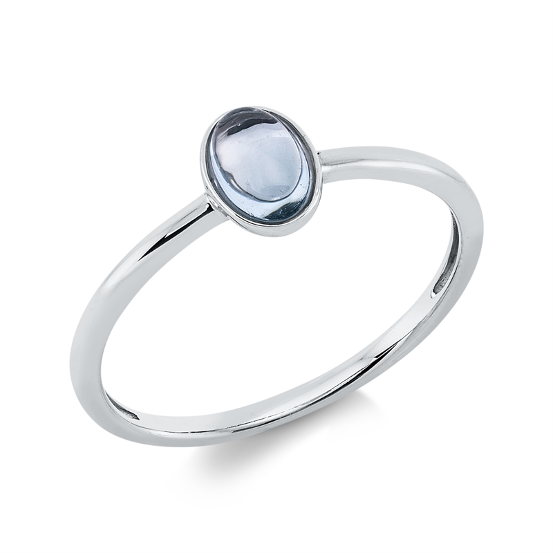Image 90002029 - Ring 18 kt WG Oval, 1 Topas 0,56 ct sky blue, Weite:54 =*=*= Unterkategorie: Farbstein ...