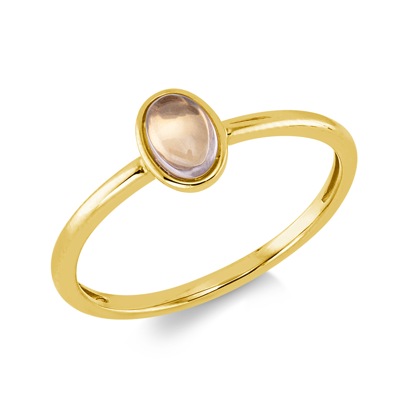 Image 90002031 - Ring Zarge 18 kt GG Oval, 1 Rosenquarz 0,45 ct, Weite:54 =*=*= Unterkategorie: ...