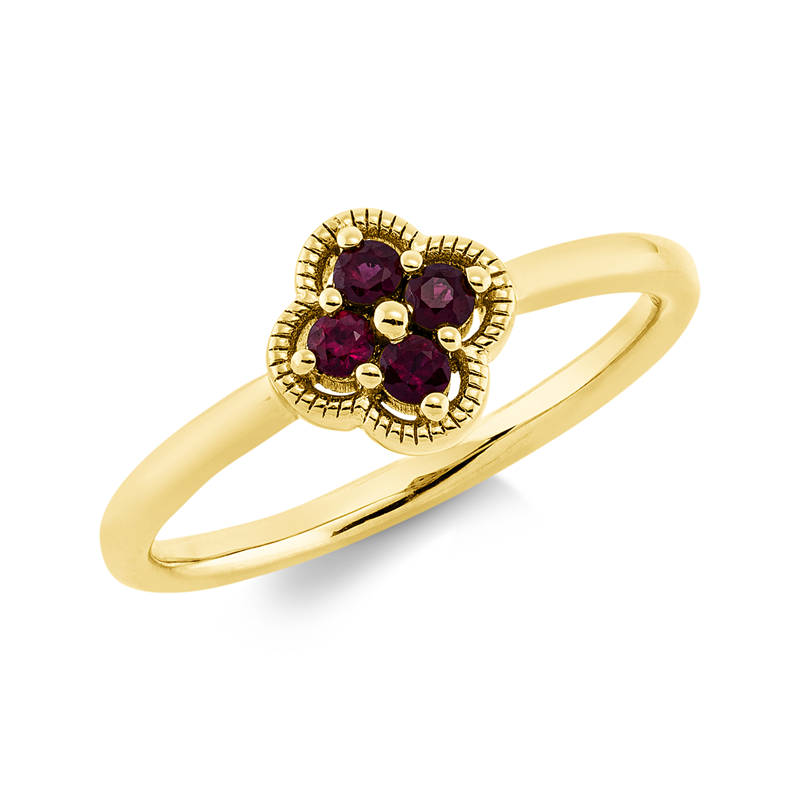 Image 90002036 - Ring 18 kt GG, 4 Rubine 0,16 ct rot, H:7,8 mm, B:7,8 mm, Weite:54 =*=*= Unterkategorie: ...