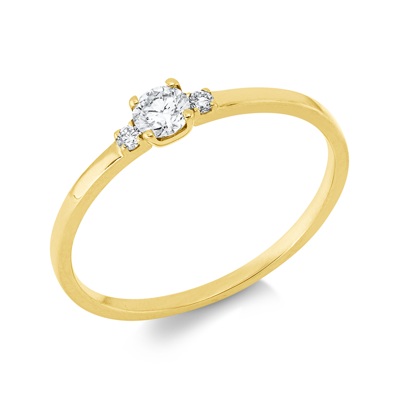 Image 90002044 - Ring 4er-Krappe 18 kt GG, 3 Brillanten 0,20 ct, W-si, H:6,0 mm, B:3,3 mm, ...
