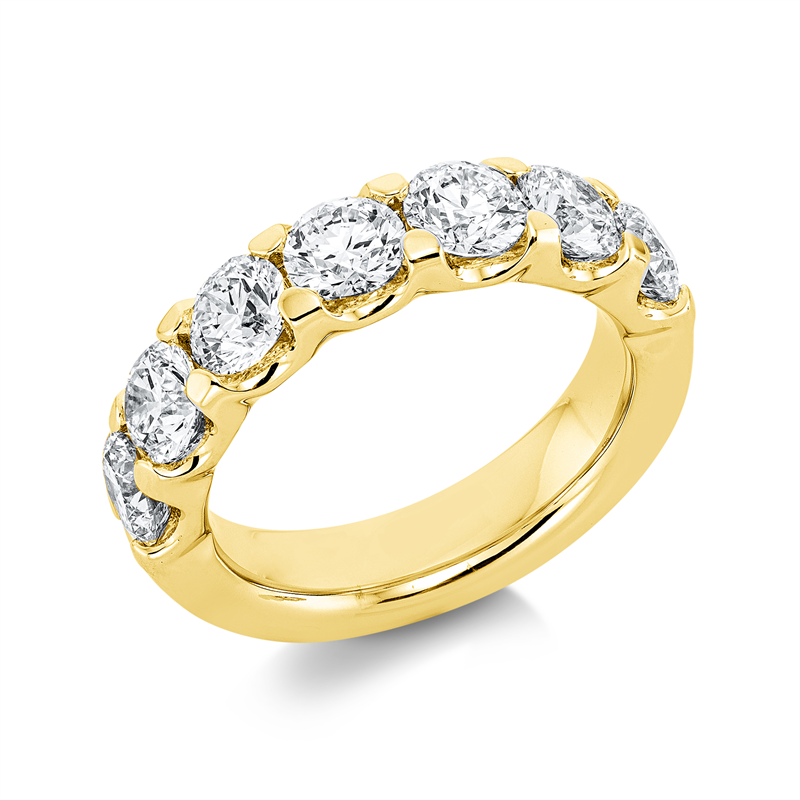 Image 90002079 - Ring 4er-Krappe 18 kt GG, 7 GIAs, 1 Brill. 0,40 ct, F-vsi, 6 Brillanten 2,40 ct, TW-vsi, ...
