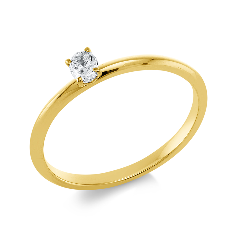 Image 90002080 - Ring 4er-Krappe 18 kt GG, 1 Oval 0,14 ct, TW-si, Weite:54 =*=*= Unterkategorie: ...