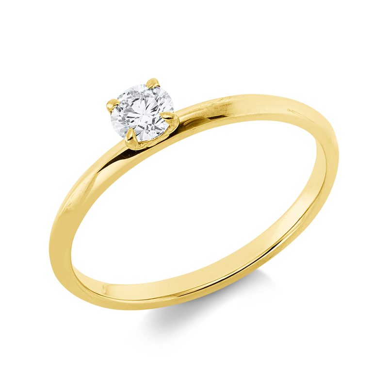 Image 90002096 - Ring 4er-Krappe 18 kt GG, 1 Brill. 0,20 ct, TW-si, H:3,9 mm, B:3,9 mm, ...