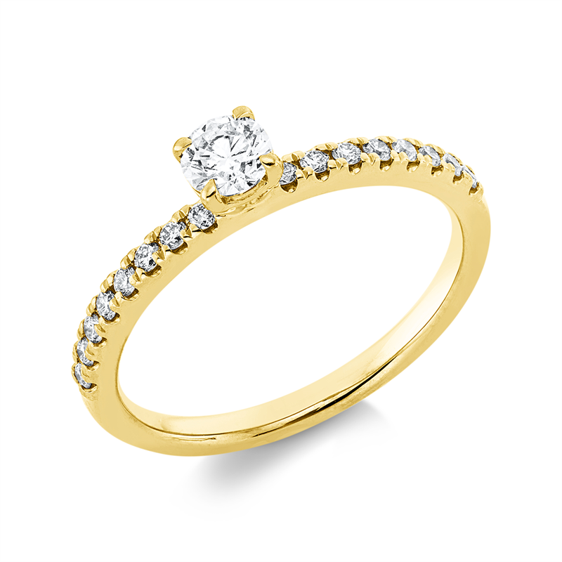 Image 90002145 - Ring 4er-Krappe 18 kt GG, 17 Brillanten 0,45 ct, TW-si, H:4,1 mm, B:4,0 mm, ...
