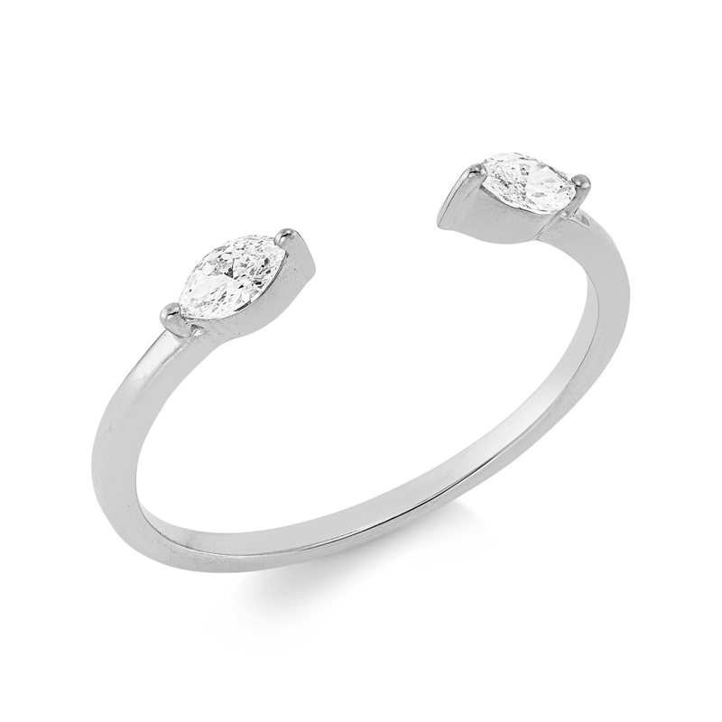 Image 90002271 - Ring 2er-Krappe 18 kt WG, 2 Navette 0,22 ct, TW-si, Weite:54 =*=*= Unterkategorie: ...