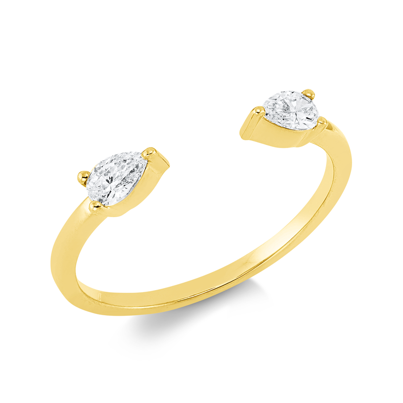 Image 90002272 - Ring 3er-Krappe 18 kt GG Tropfen, 2 Tropfen 0,32 ct, TW-si, H:15,0 mm, B:2,8 mm, ...