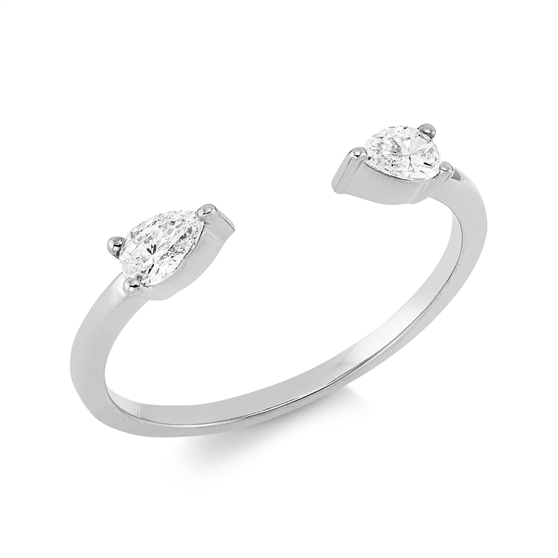 Image 90002274 - Ring 3er-Krappe 18 kt WG Tropfen, 2 Tropfen 0,32 ct, TW-si, ...