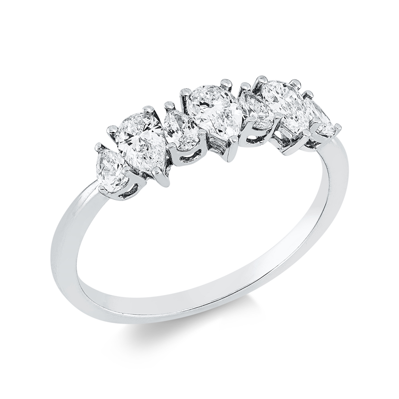 Image 90002277 - Ring 18 kt WG, 7 Tropfen 0,71 ct, TW-vsi/si, Weite:53 =*=*= Unterkategorie: Modern ...
