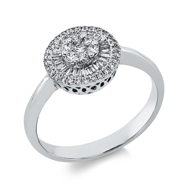 Image 90002279 - Ring 18 kt WG, 25 Trapeze 0,13 ct, TW-si, 35 Brillanten 0,25 ct, TW-si, H:10,1 mm, B:9,9 ...