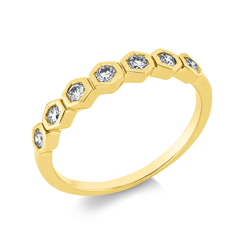 Image 90002291 - Ring Zarge 18 kt GG, 7 Brillanten 0,25 ct, TW-si, B:3,4 mm, ...