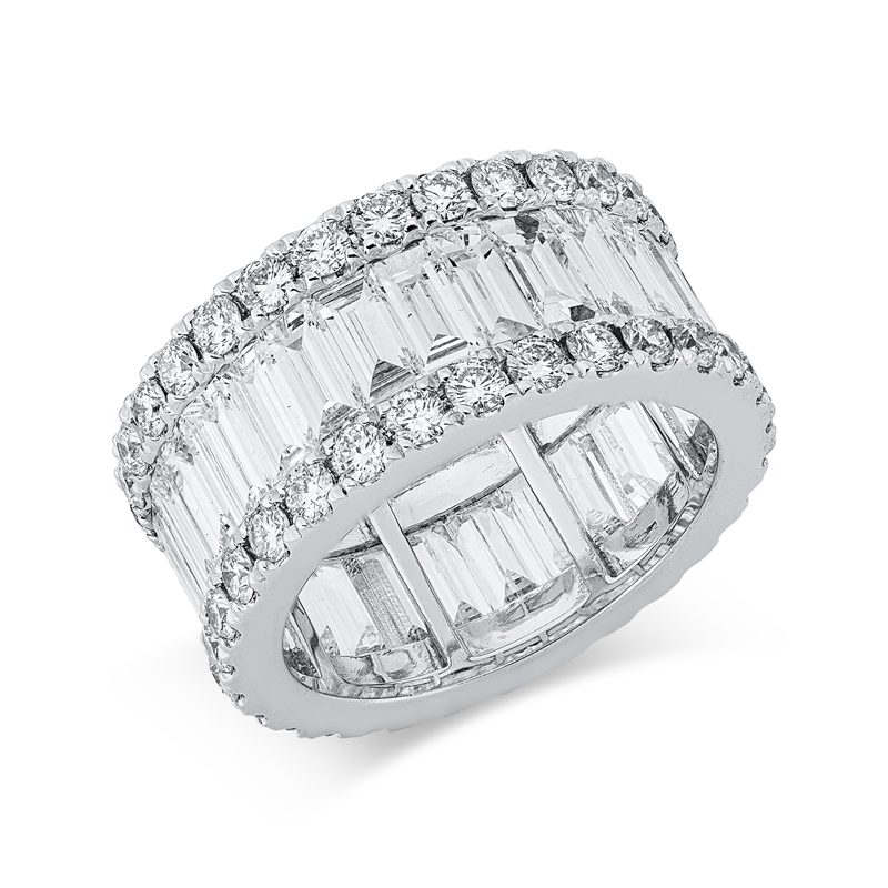 Image 90002293 - Ring 18 kt WG, 28 Baguette 4,96 ct, F-vvs/vs, 58 Brillanten 1,98 ct, F-vvs/vs, B:10,0 mm, ...
