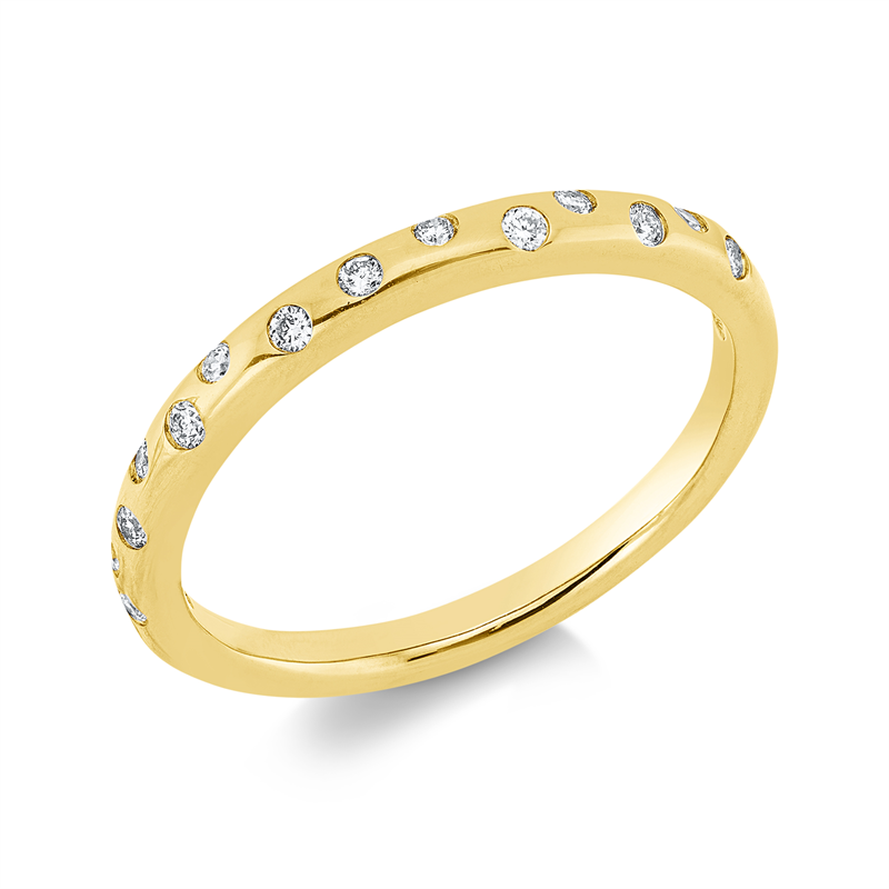 Image 90002301 - Ring Zarge 18 kt GG, 15 Brillanten 0,15 ct, TW-si, Weite:54 =*=*= Unterkategorie: ...