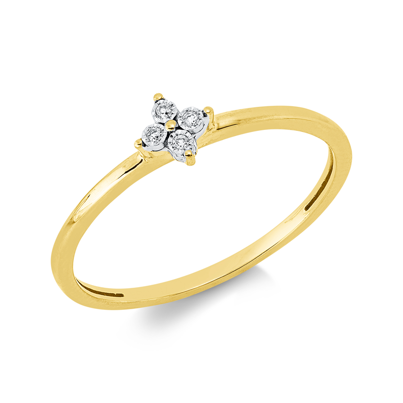 Image 90002303 - Ring 18 kt GG WG, 4 Brillanten 0,02 ct, TW-si, Weite:54 =*=*= Unterkategorie: Modern ...