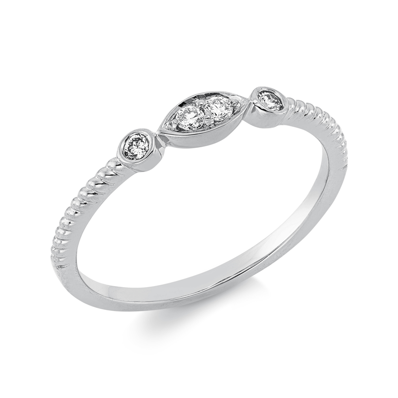 Image 90002308 - Ring 18 kt WG, 4 Brillanten 0,09 ct, TW-si, B:3,1 mm, Weite:54 =*=*= Unterkategorie: ...